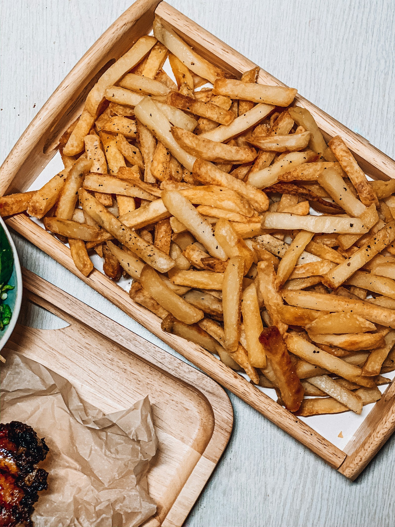 Tray piled with golden chips