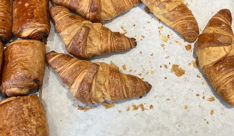 Fresh croissants and pastries