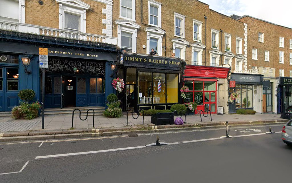 Jimmy's Barber Shop next to Haverstock Tavern on Haverstock Hill