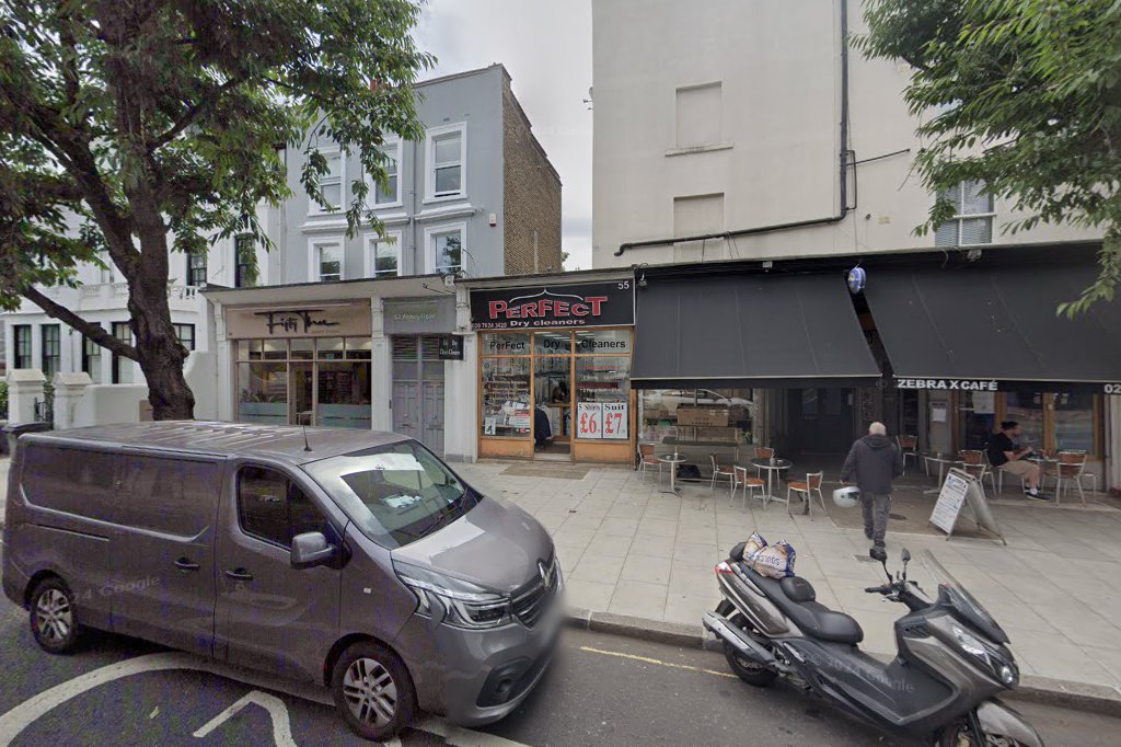 Perfect Dry Cleaners on Abbey Road with neighbouring cafés
